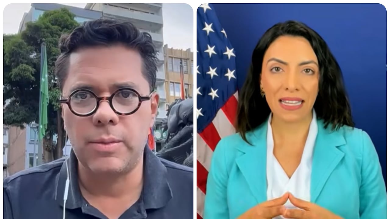 Luis Carlos Vélez, periodista colombiano, y Natalia Molano, portavoz del Departamento de Estado de EE. UU.