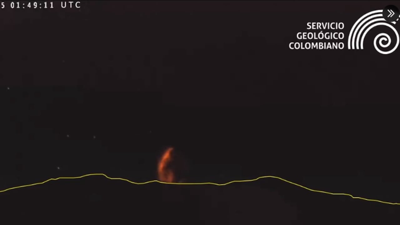 Fenómenos de incandescencia en el Nevado del Ruiz.