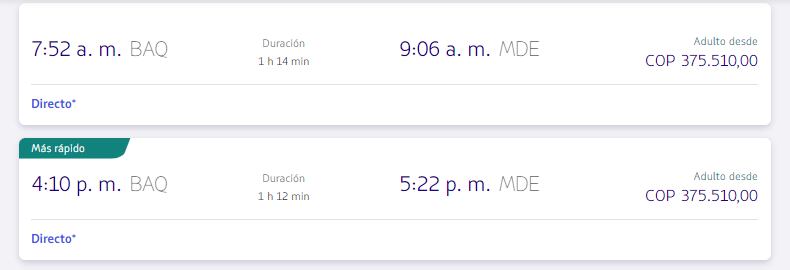 LATAM vuelo Barranquilla Medellín 2 de noviembre.