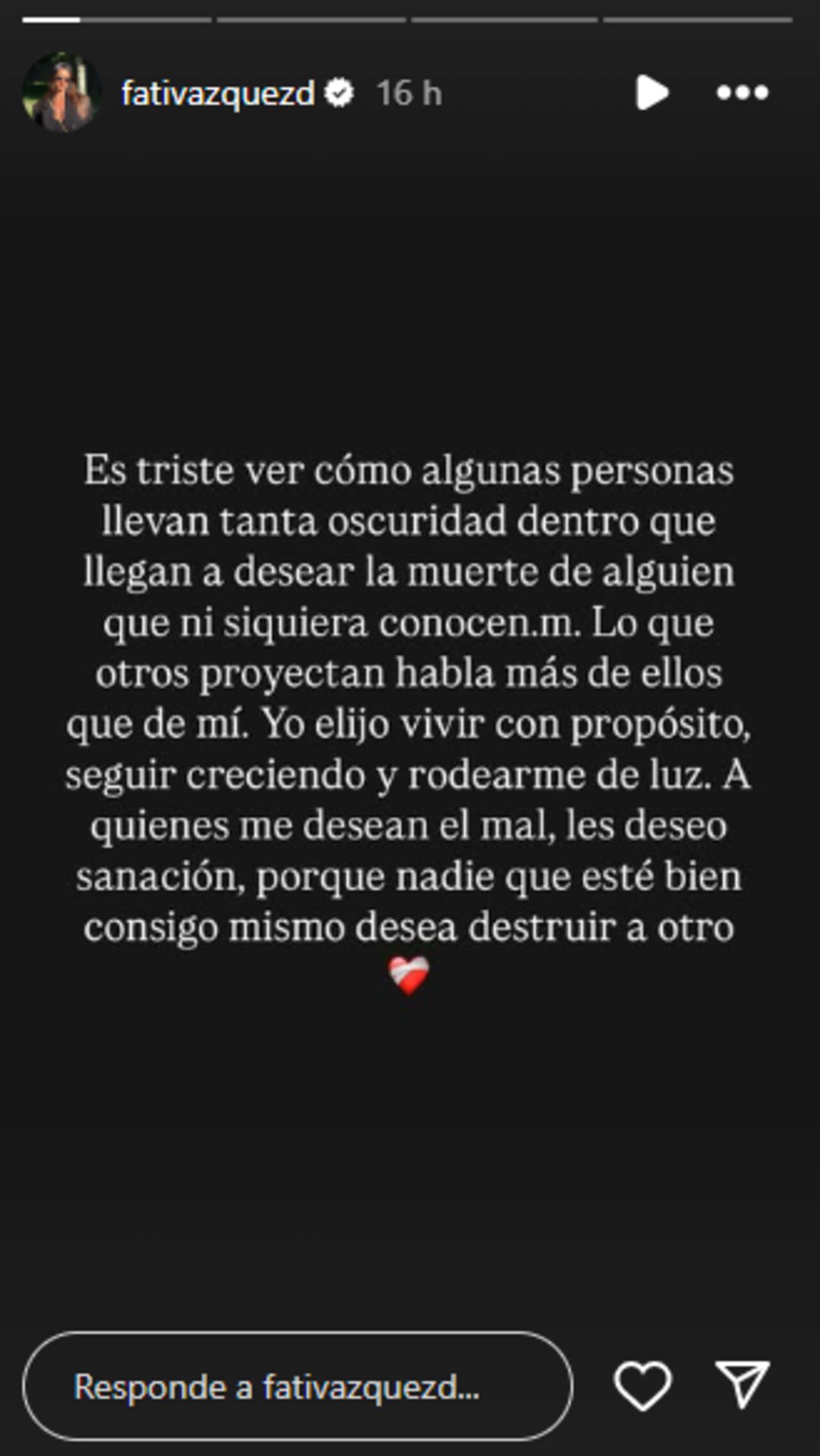 La influencer Fati Vazquez subió una historia respondiendo a las personas que la amenazaron.