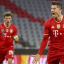 Robert Lewandowski marcó la primera anotación del partido ante Lazio por Champions League.