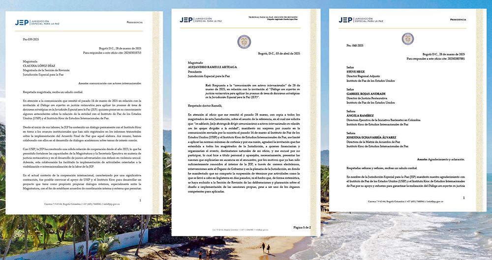 Este es el cruce de cartas entre Alejandro Ramelli, presidente de la JEP, y la magistrada Claudia López Díaz, quien había advertido la inconveniencia del evento desarrollado en Palomino (La Guajira).