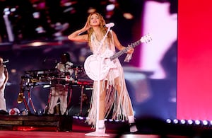 Shakira en su primer concierto en Madrid, España.