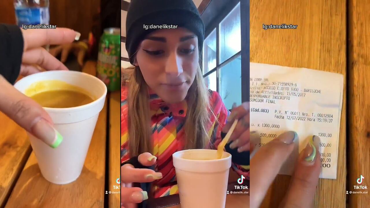 Decí que es joda, por favor”: a influencer le cobran casi 50 mil pesos por un vaso con sopa