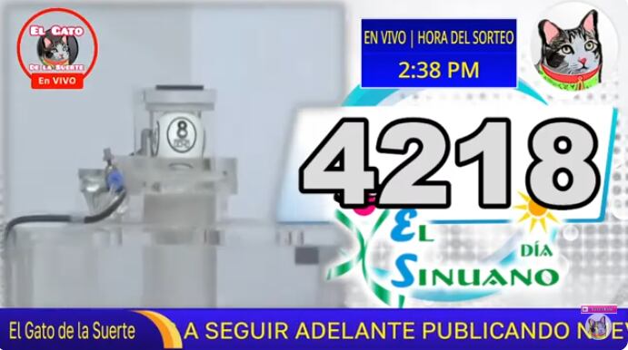 Resultados del sorteo 12475 de la Lotería El Sinuano Día.
