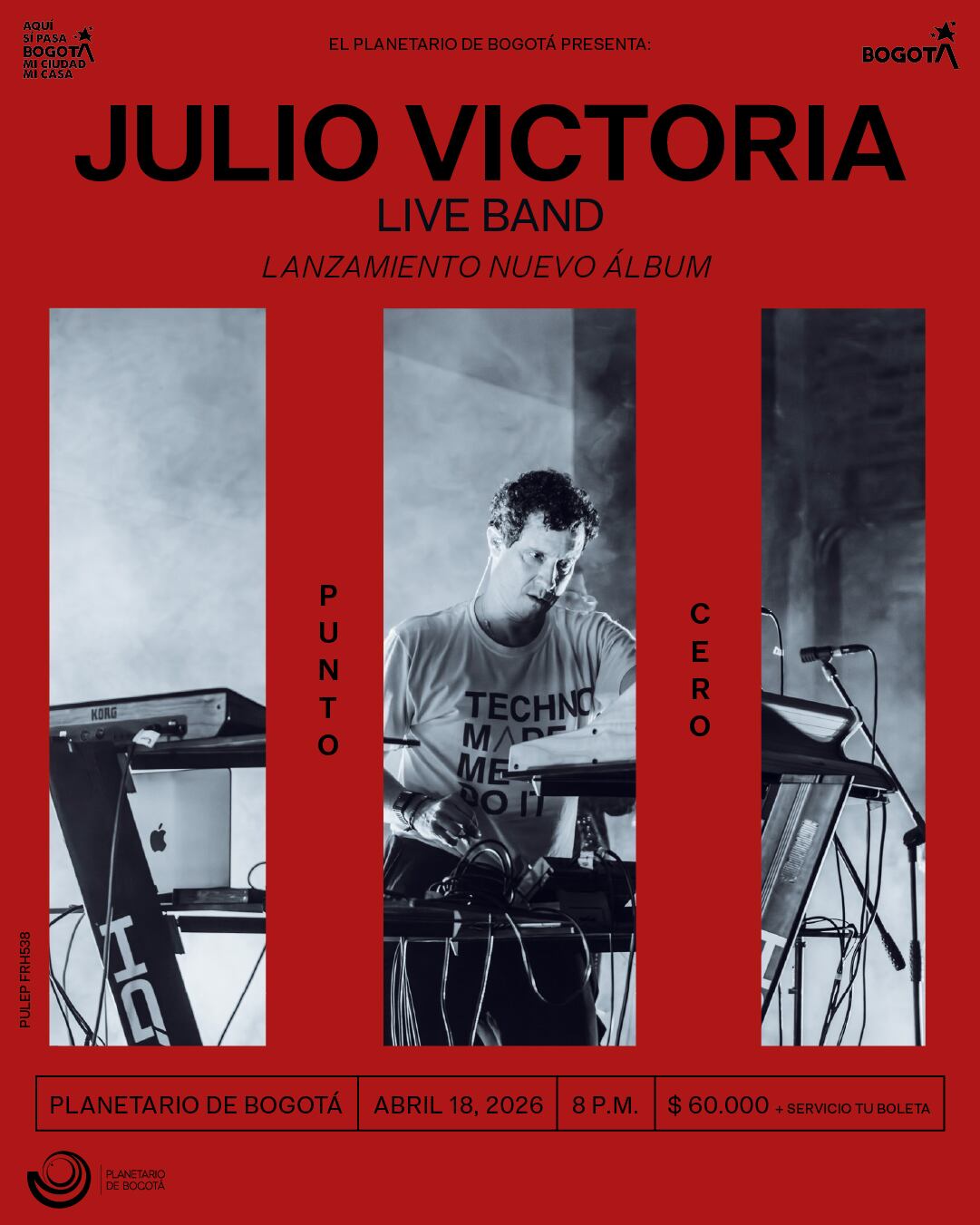 Julio Victoria lanza Punto Cero en el Planetario, este 18 de abril.