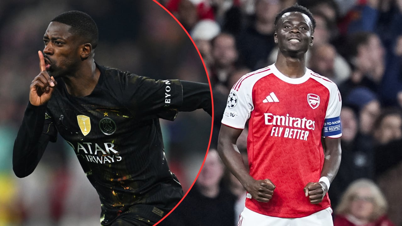 Ousmane Dembélé y Bukayo Saka, figuras de PSG y Arsenal en la final de Champions League.