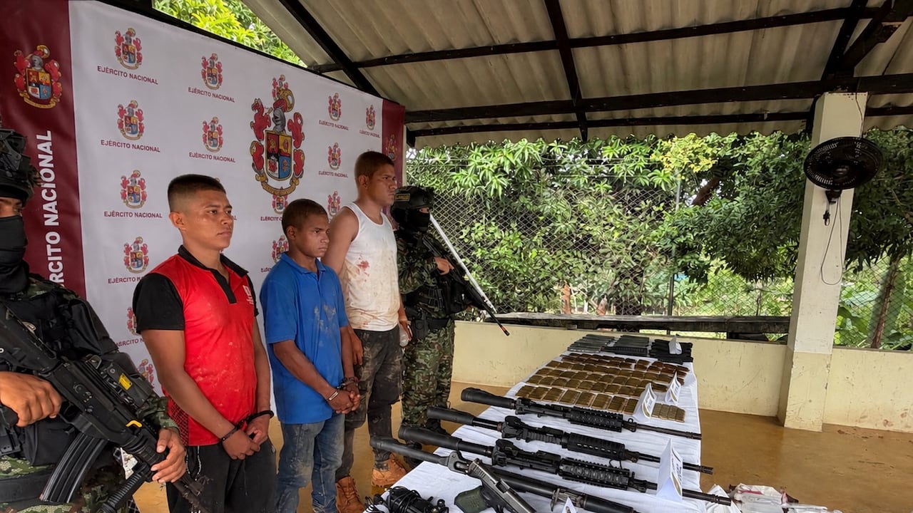 Tres capturados tras la operación militar en Antioquia.