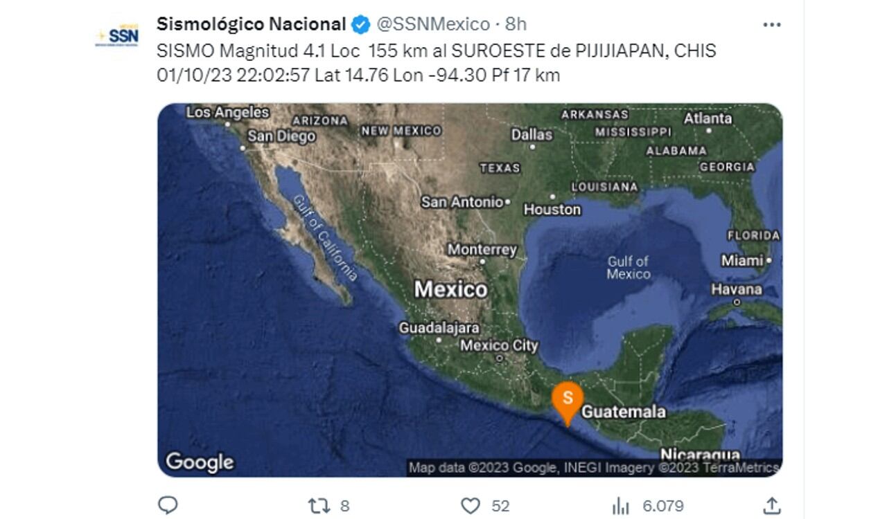 Así registró el SSN uno de los temblores en México
