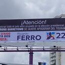 Valla de Ricardo Ferro, candidato al Senado del Centro Democrático, en Ibagué