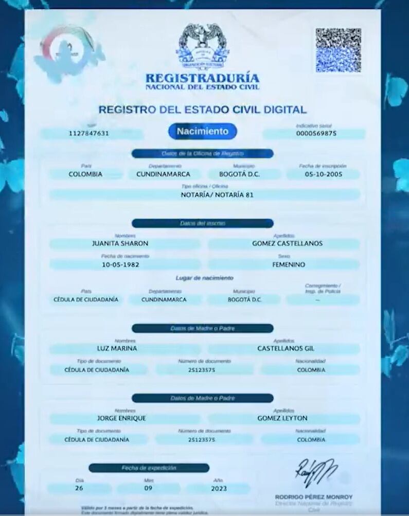 Así será la copia del registro civil de nacimiento.
