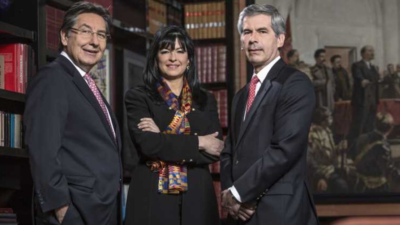 Néstor Humberto Martínez, Mónica Cifuentes y Yesid Reyes.