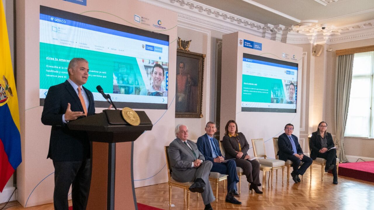 Iván Duque y la actualización de la Ventanilla Única Empresarial.
