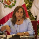 Dina Boluarte, Peru's president, speaks during a press conference at the Government Palace in Lima, Peru, on Friday, Feb. 10, 2023. Boluarte called on congress to pass a bill that would bring elections forward just hours before the current legislative session is set to end. Photographer: Fabiola Granda/Bloomberg via Getty Images