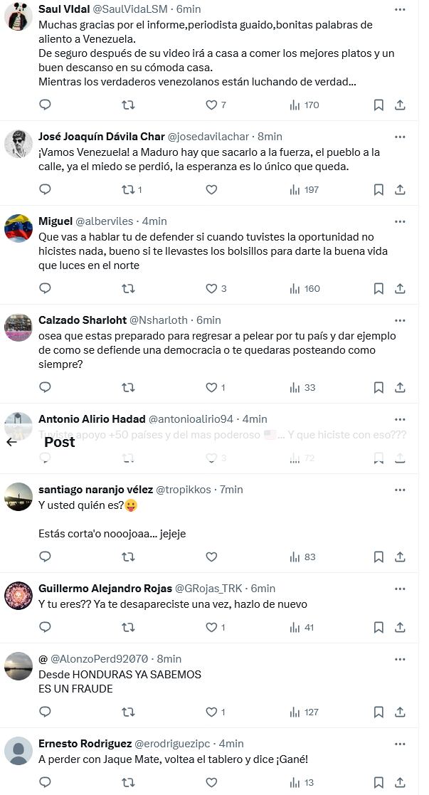 Comentarios al video de Juan Guaidó