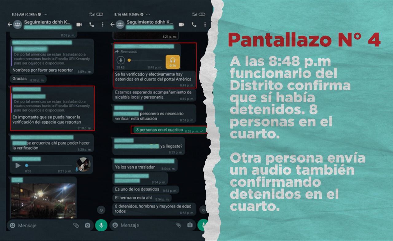 Parte de la conversación de Cristian Cabrera en el grupo de WhatsApp con demás funcionarios de la Alcaldía.