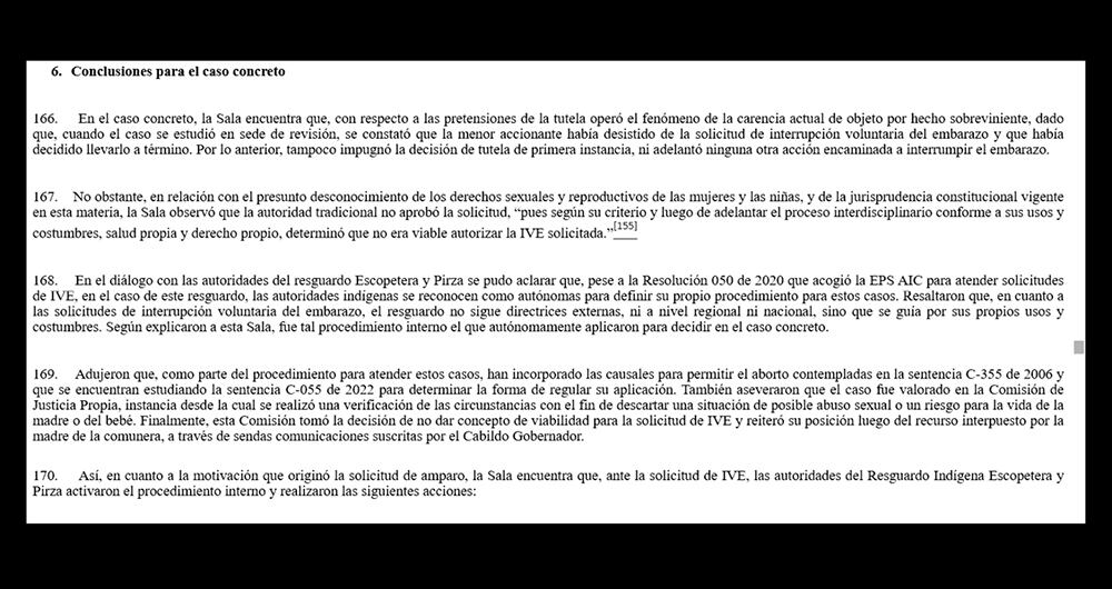 Causa Justa llamó la atención a la Corte Constitucional para que reconozca la obligación de prestar el servicio de IVE y que se pronuncie sobre las barreras de las mujeres indígenas para que puedan acceder a ese servicio.