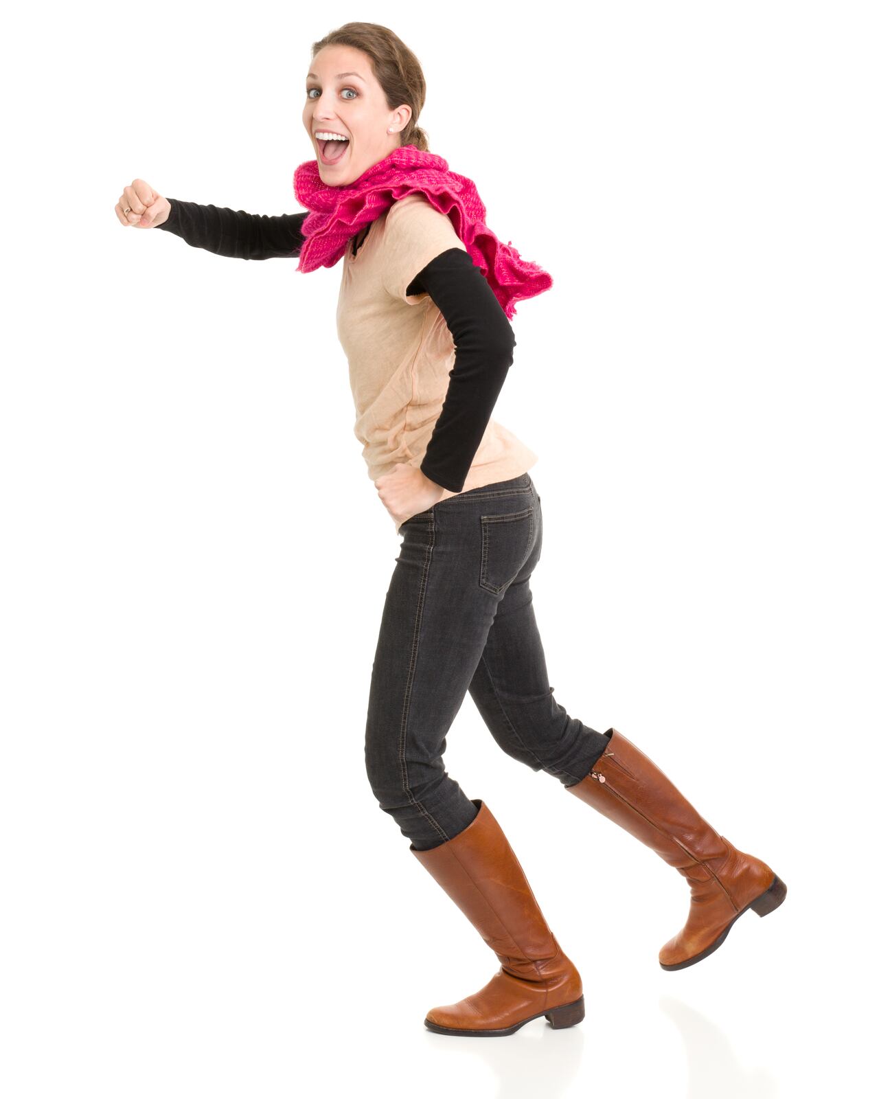 Young woman choosing and buying shoes in boutique.