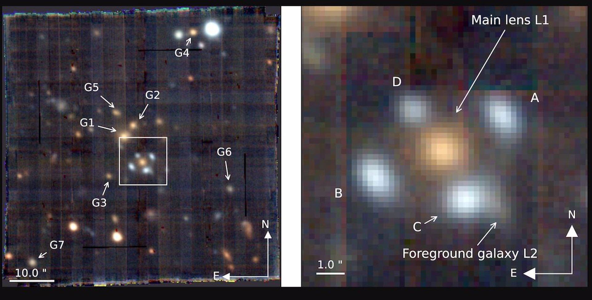 Nueva Cruz de Einstein por una galaxia a 6.000 millones de años luz