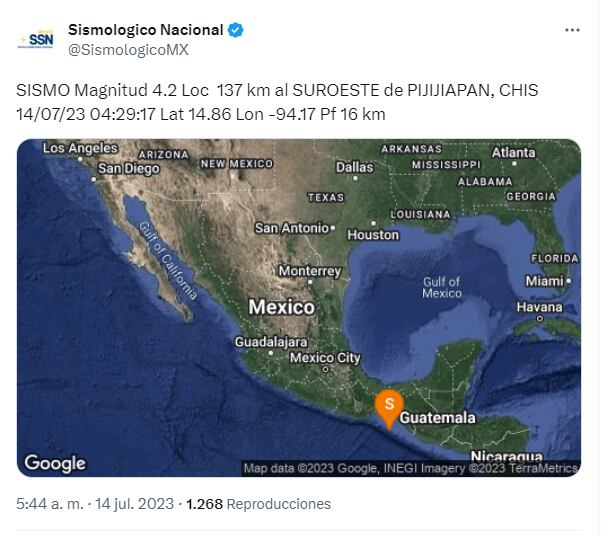 Sismo en México