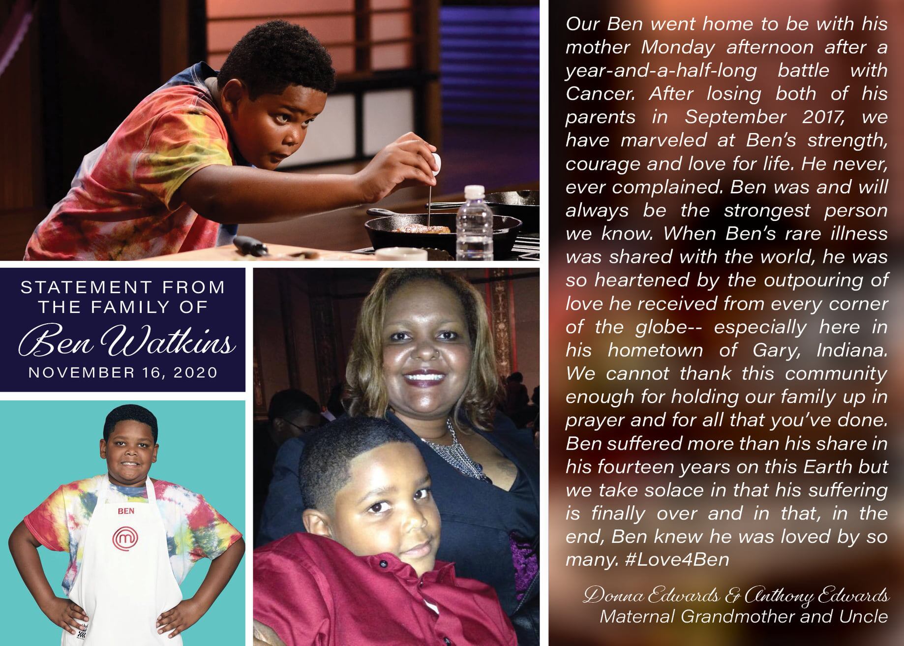 Ben Watkins: estrella de ‘MasterChef Junior’ de 14 años