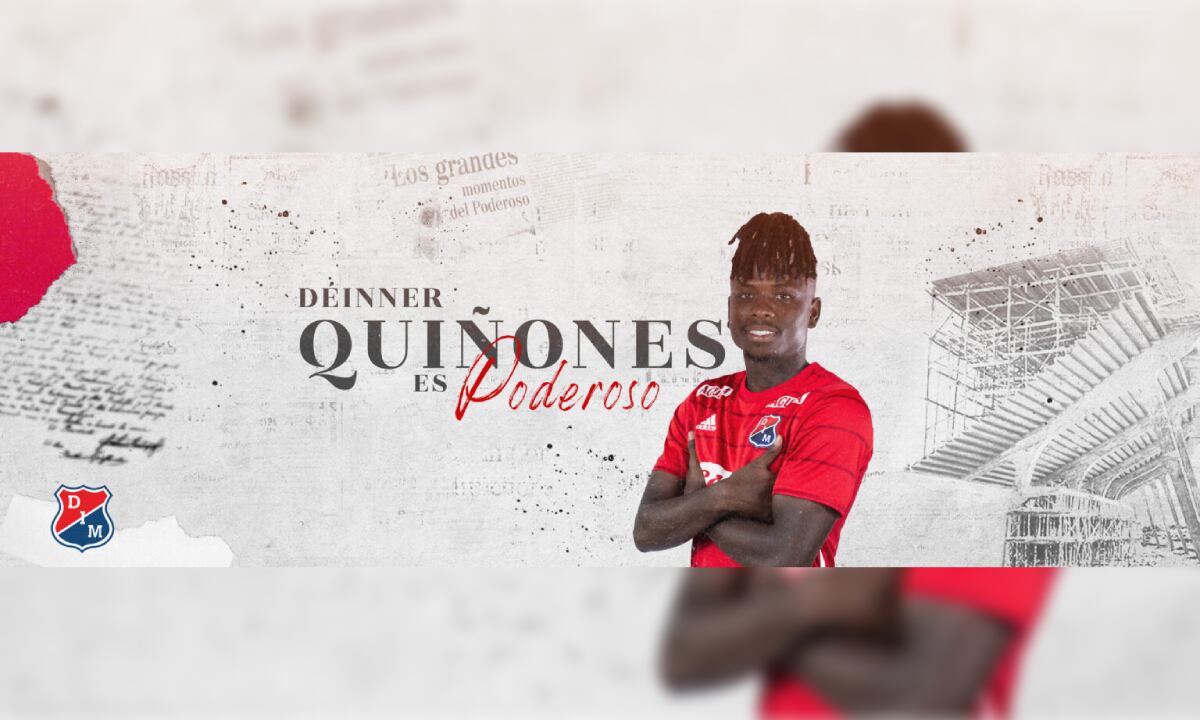 Déinner Quiñones, jugador del Medellín.  Foto: Independiente Medellín.