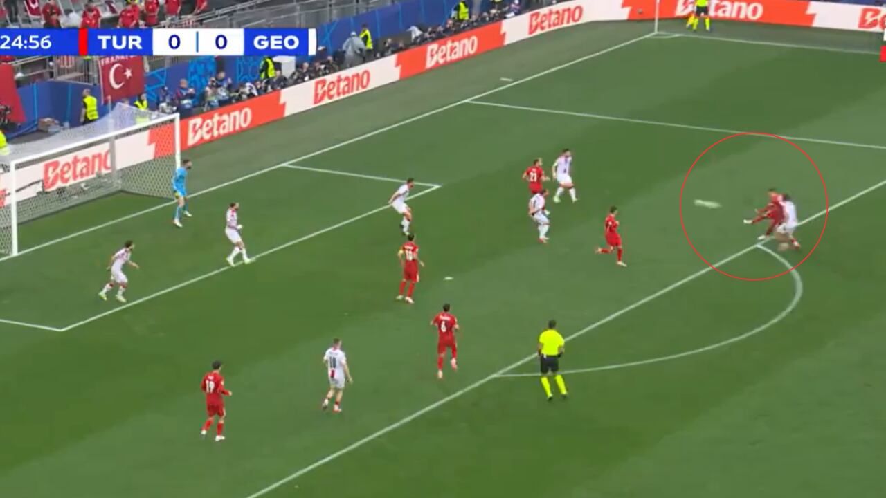 Turquía marcó el golazo de la primera parte de la Eurocopa 2024