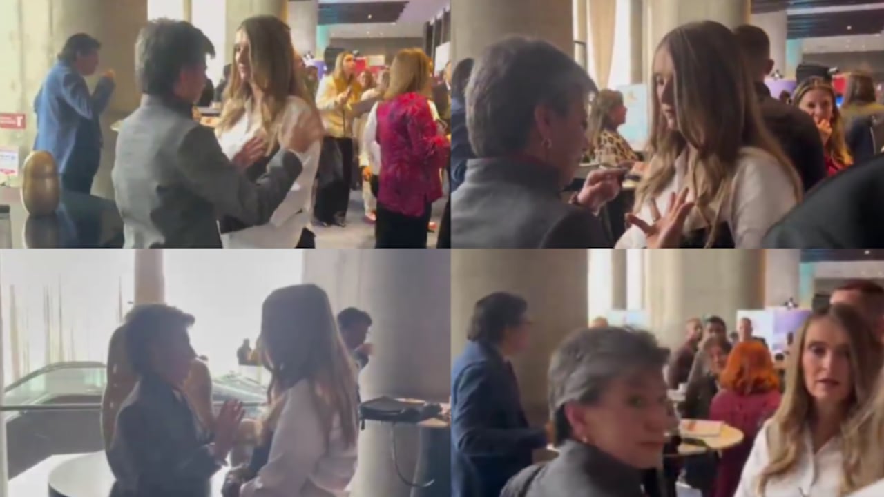 Claudia López y Paloma Valencia, candidatas presidenciales, reunidas este 13 de mayo en Bogotá.