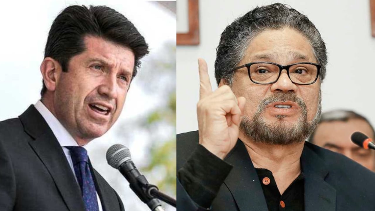 El ministro Diego Molano y el disidente Iván Márquez.