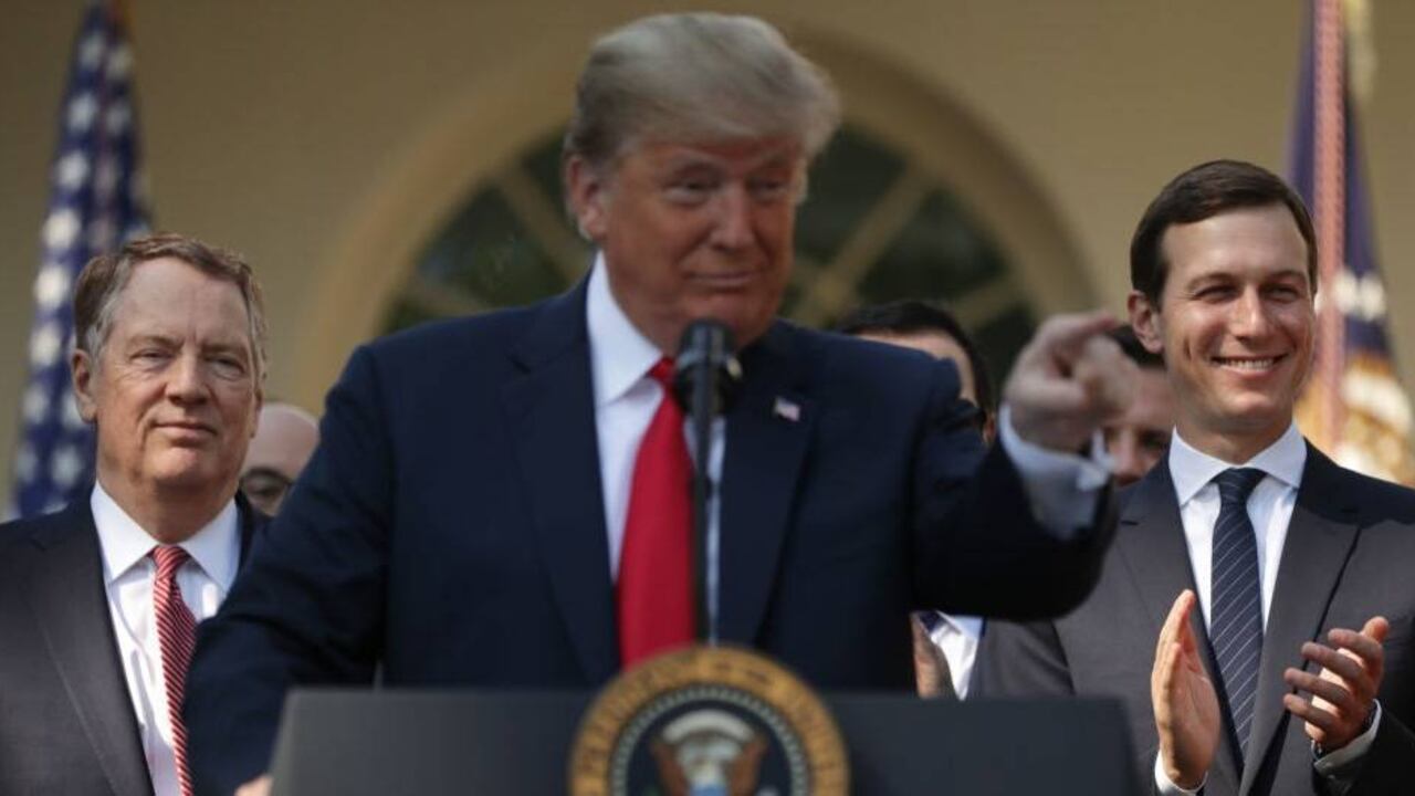 Donald Trump durante el discurso del USMCA. Getty
