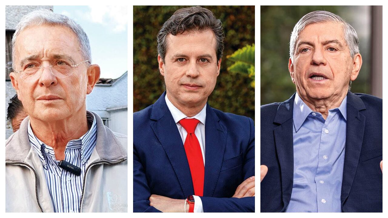 Diferencias y egos interfieren en la organización de la derecha y contraderecha para competirle al candidato de Gustavo Petro para las elecciones de 2026. En la foto: Álvaro Uribe, Juan Manuel Galán y César Gaviria.