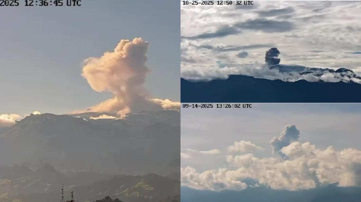 Así se ve el volcán Nevado del Ruiz.