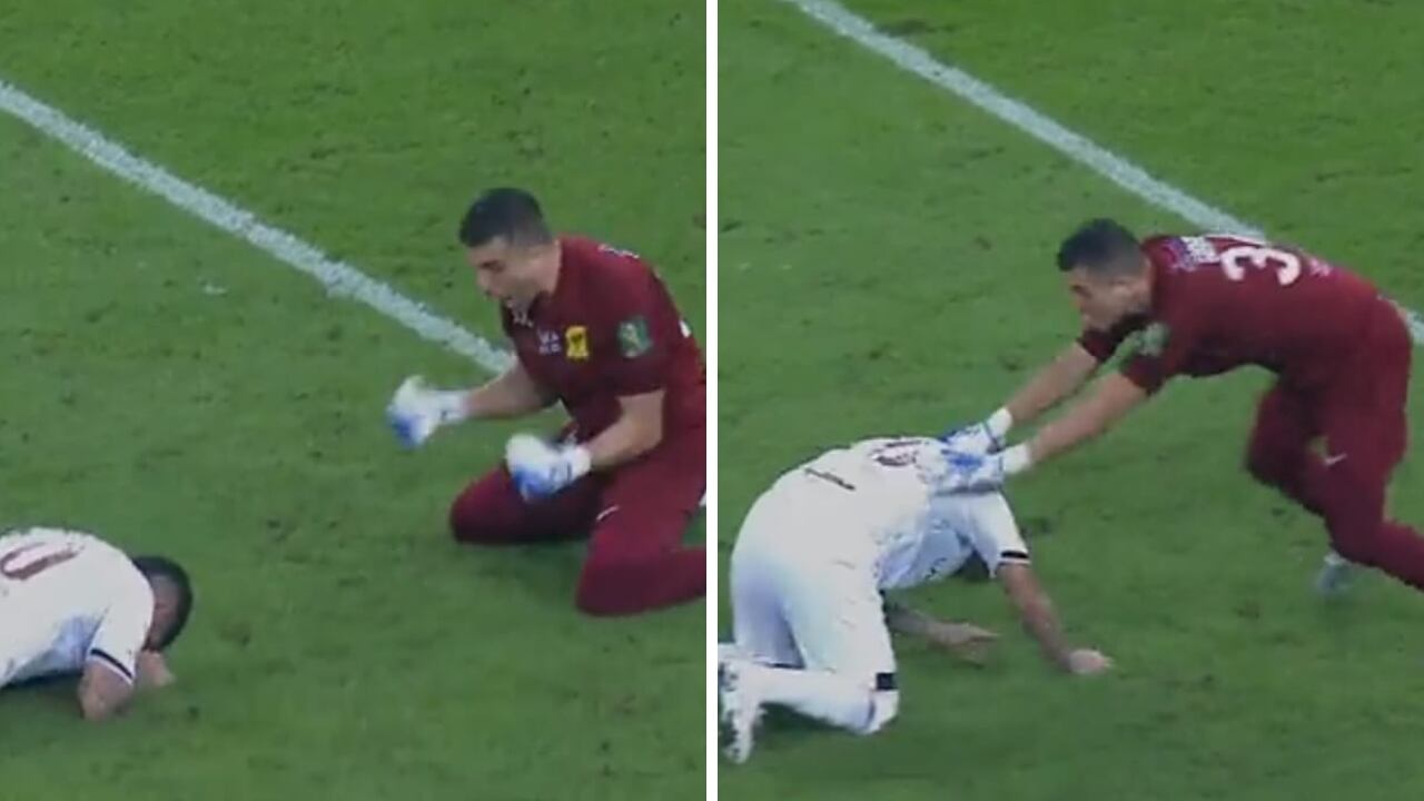 Marcelo Grohe le celebró en la cara a un rival, al estilo del 'Dibu' Martínez.