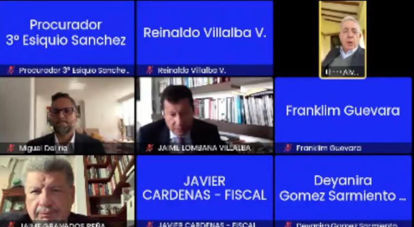 El expresidente Álvaro Uribe Vélez en audiencia.