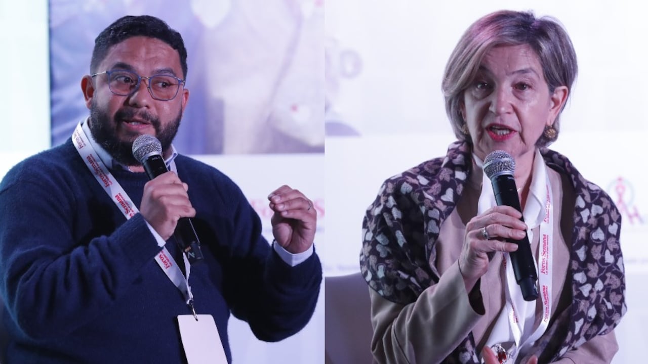 Andrés Cardona, director ejecutivo de la Fundación Ancla; y Ángela González Puche, médica epidemióloga, experta en VIH.