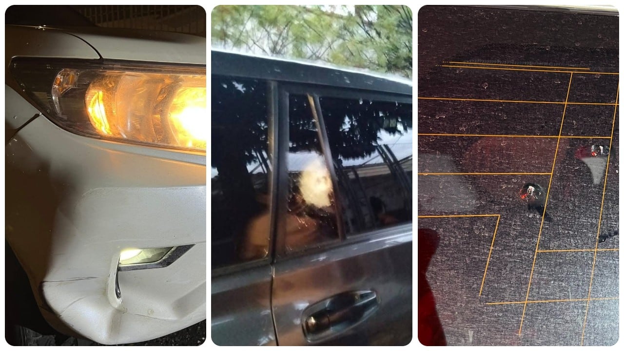 Así quedaron los vehículos del senador Temístocles Ortega y el congresista Julio Triana tras ser atacados por grupos armados.