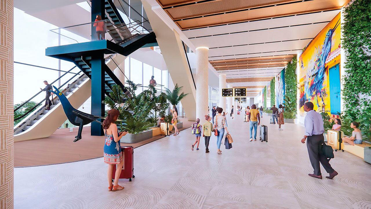 Este es el modelo del nuevo megaaeropuerto de Cartagena. Las autoridades locales esperan que obtenga pronto luz verde del Gobierno de Gustavo Petro.
