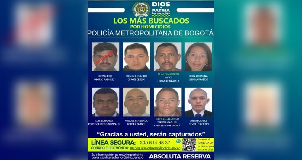 Cartel de los más buscados por homicidio