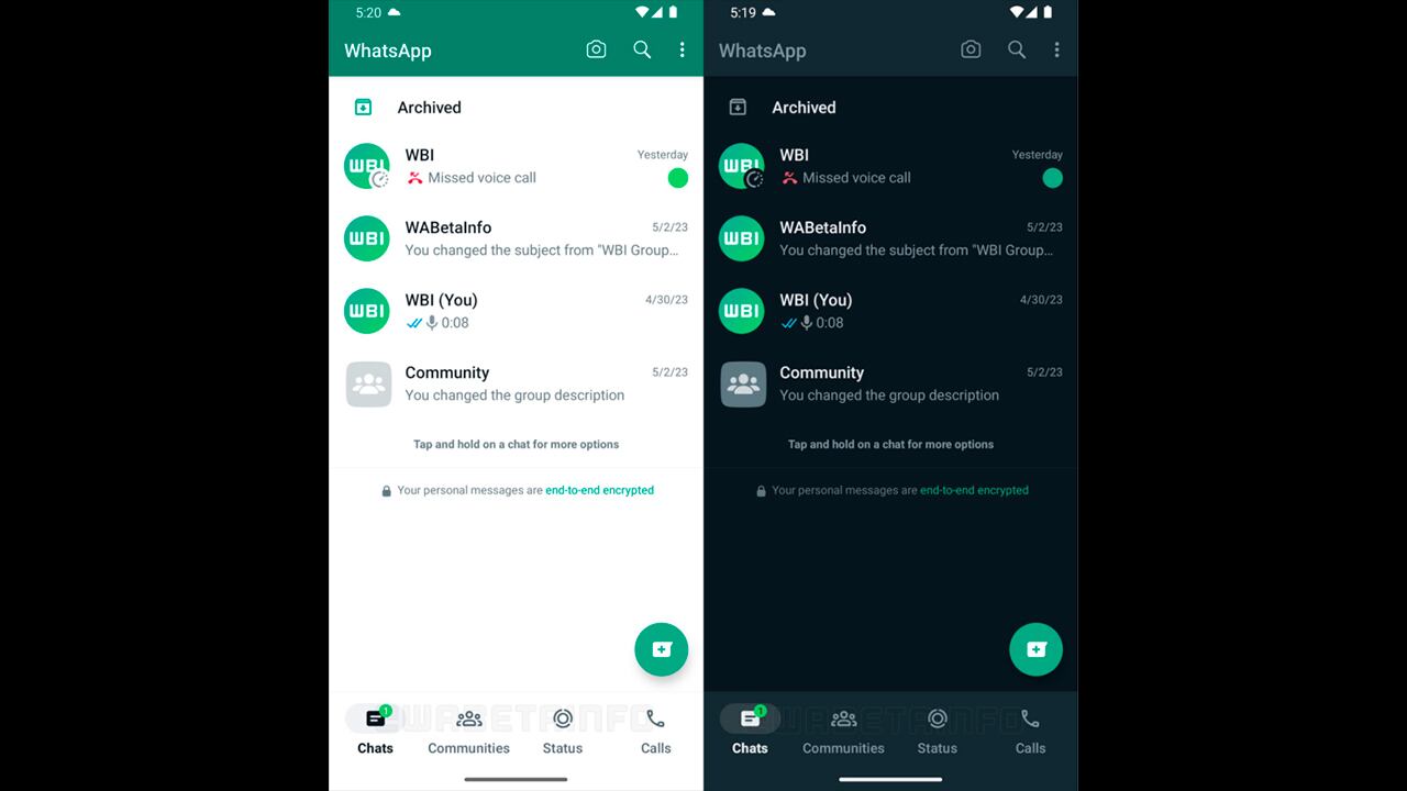 WhatsApp hace un cambio en su interfaz para la app de Android.