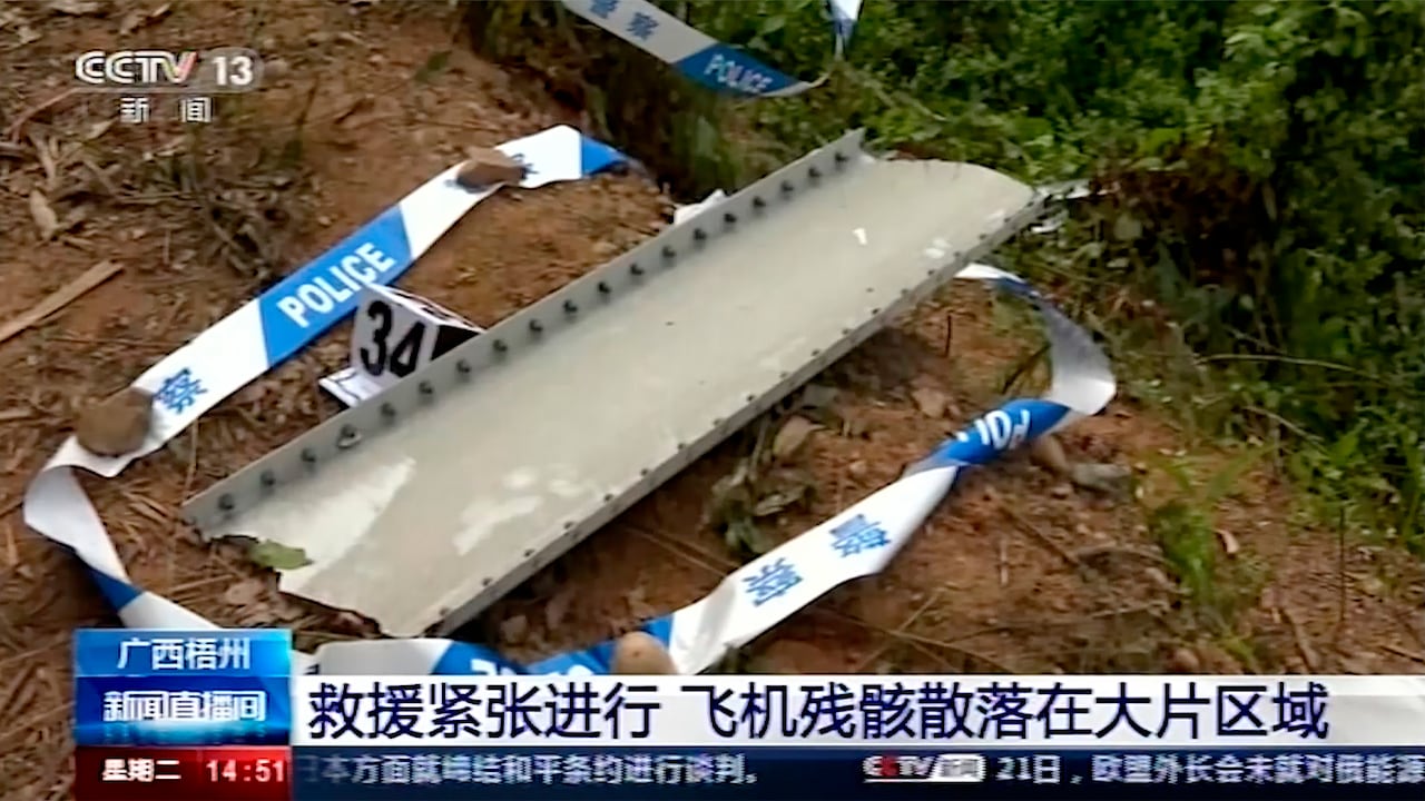 Avión accidentado en China