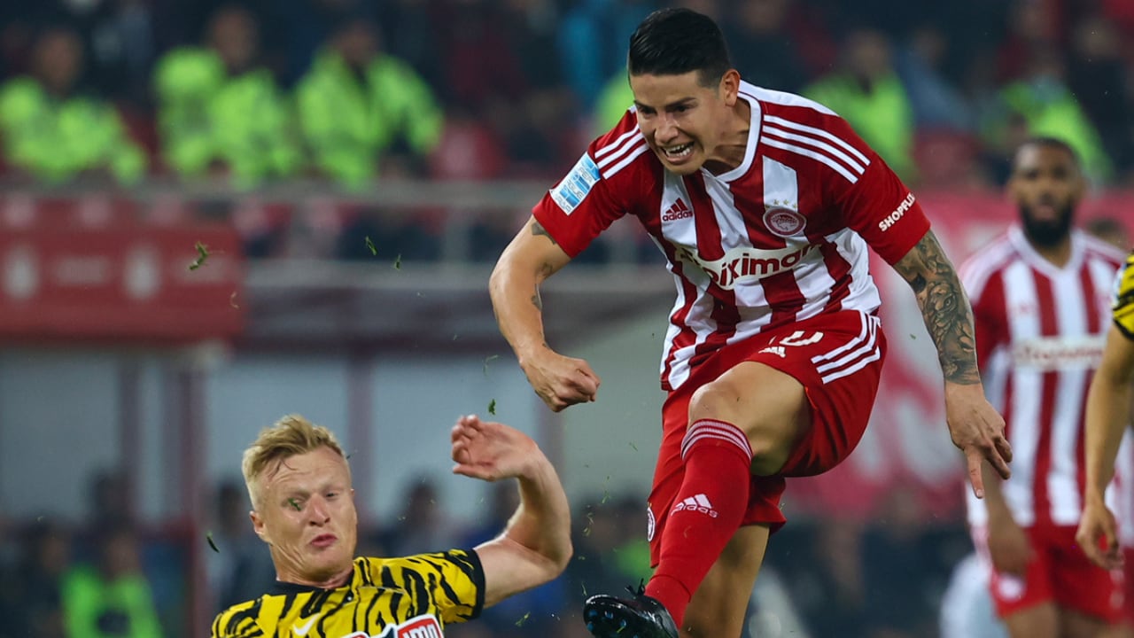 James Rodríguez jugó su último partido de 2022 con Olympiacos.