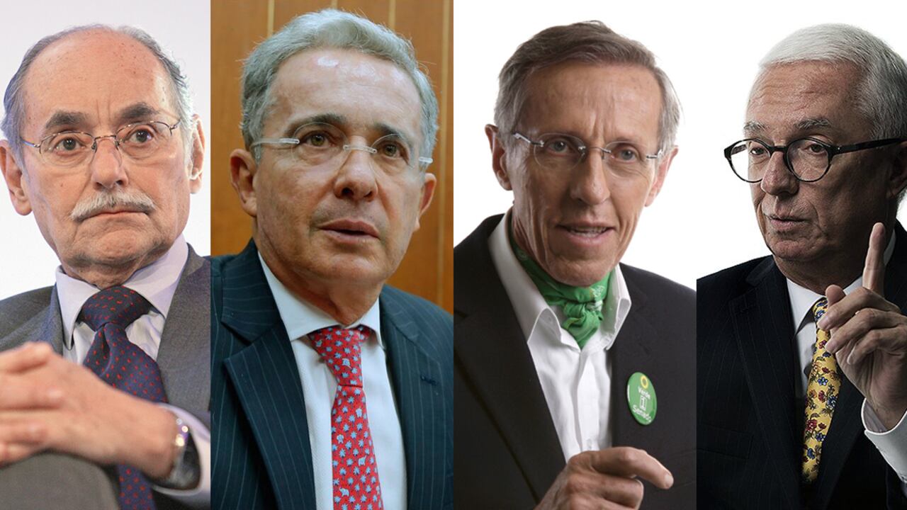 Horacio Serpa, Álvaro Uribe, Antonio Navarro y Jorge Robledo.