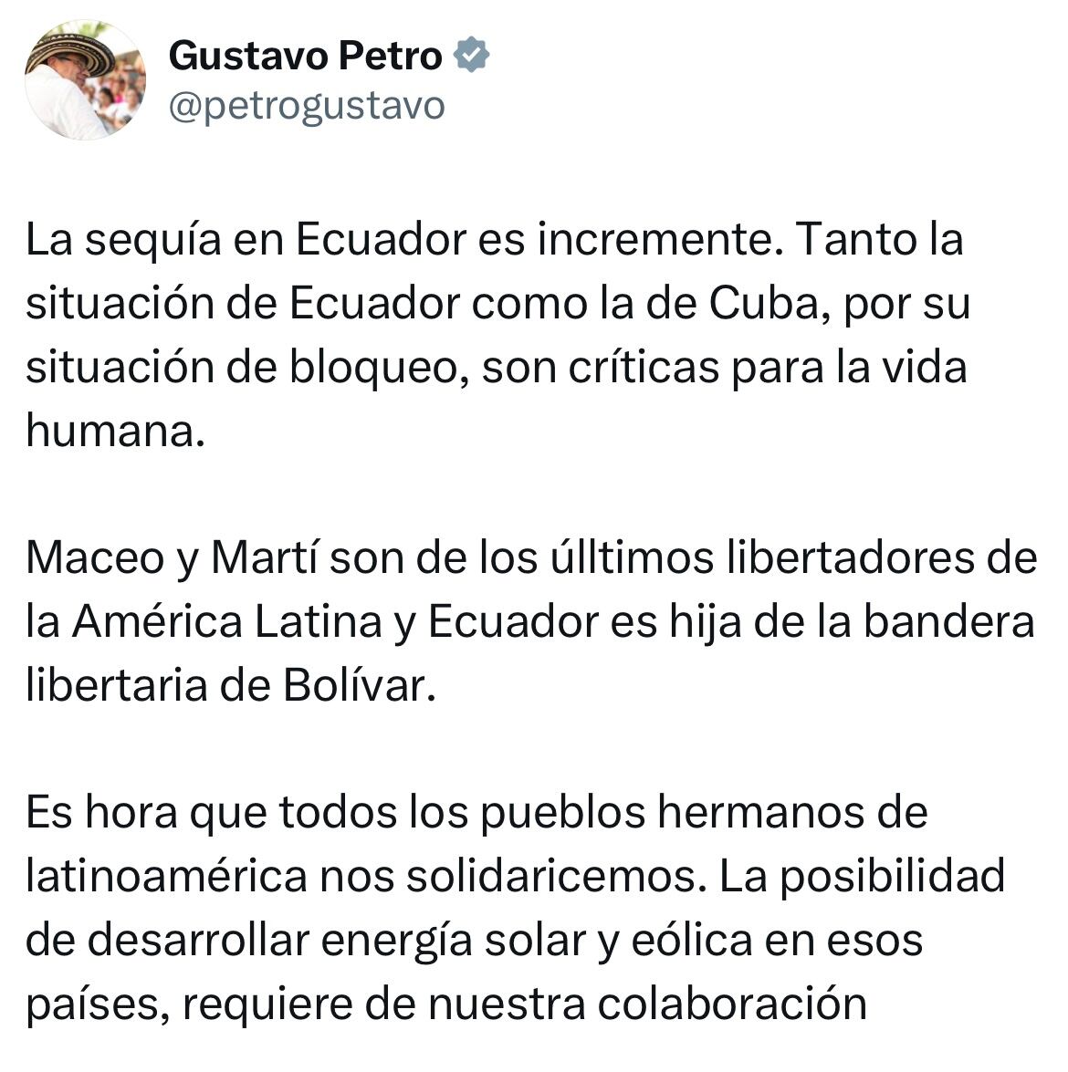 Mensaje presidente Gustavo Petro
