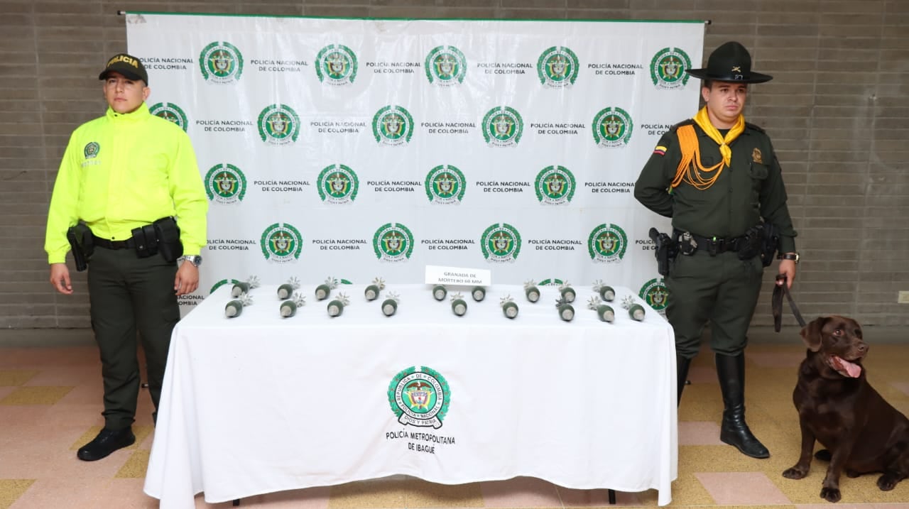 Granadas incautadas en Ibagué