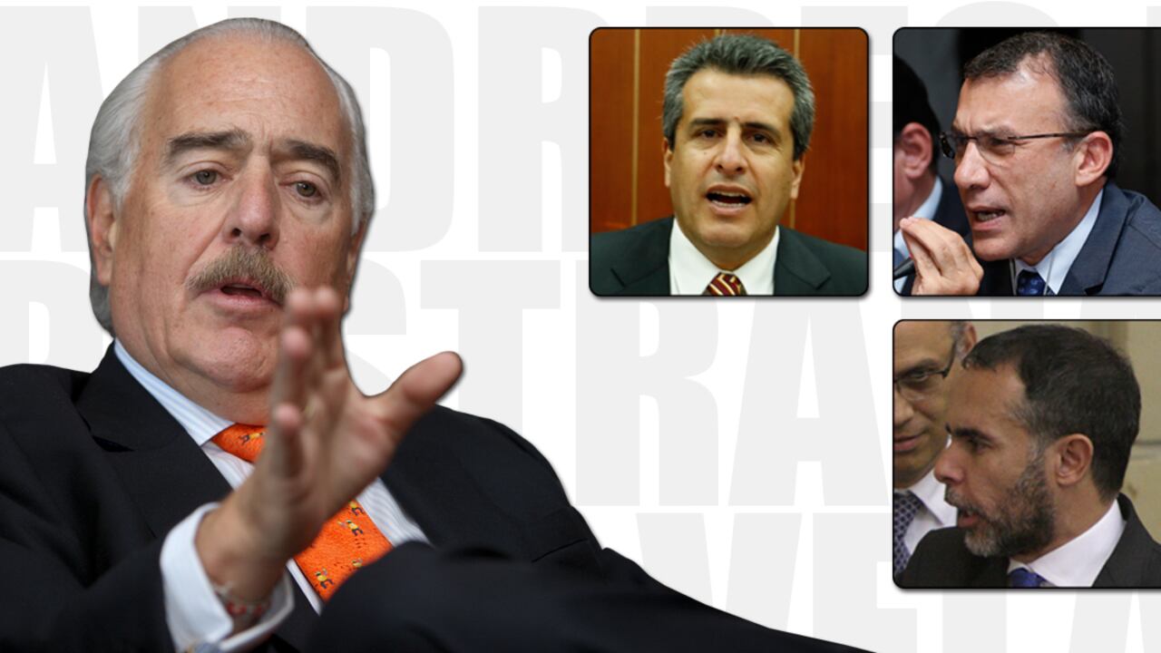 Andrés Pastrana. En los recuadros, Luis Fernando Velasco, Roy Barreras y Armando Benedetti.
