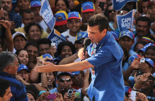 El candidato presidencial Capriles en Tucupita, estado Delta Capriles.