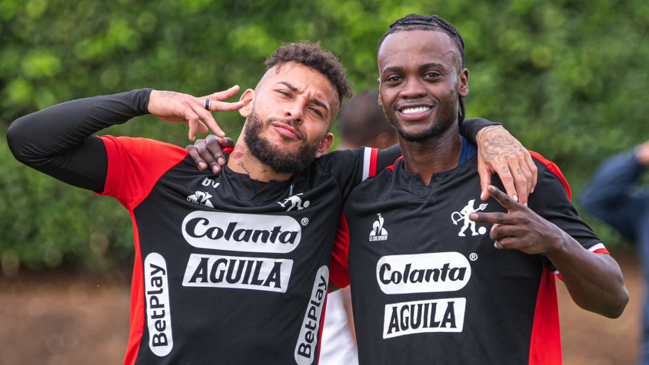 Santiago Moreno, junto a Duván Vergara, en América de Cali.