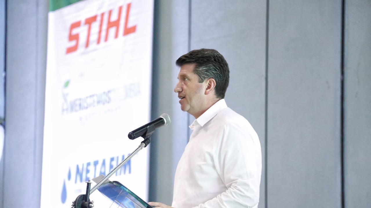 El ministro de Defensa, Diego Molano, en el Foro Bananero 2022.