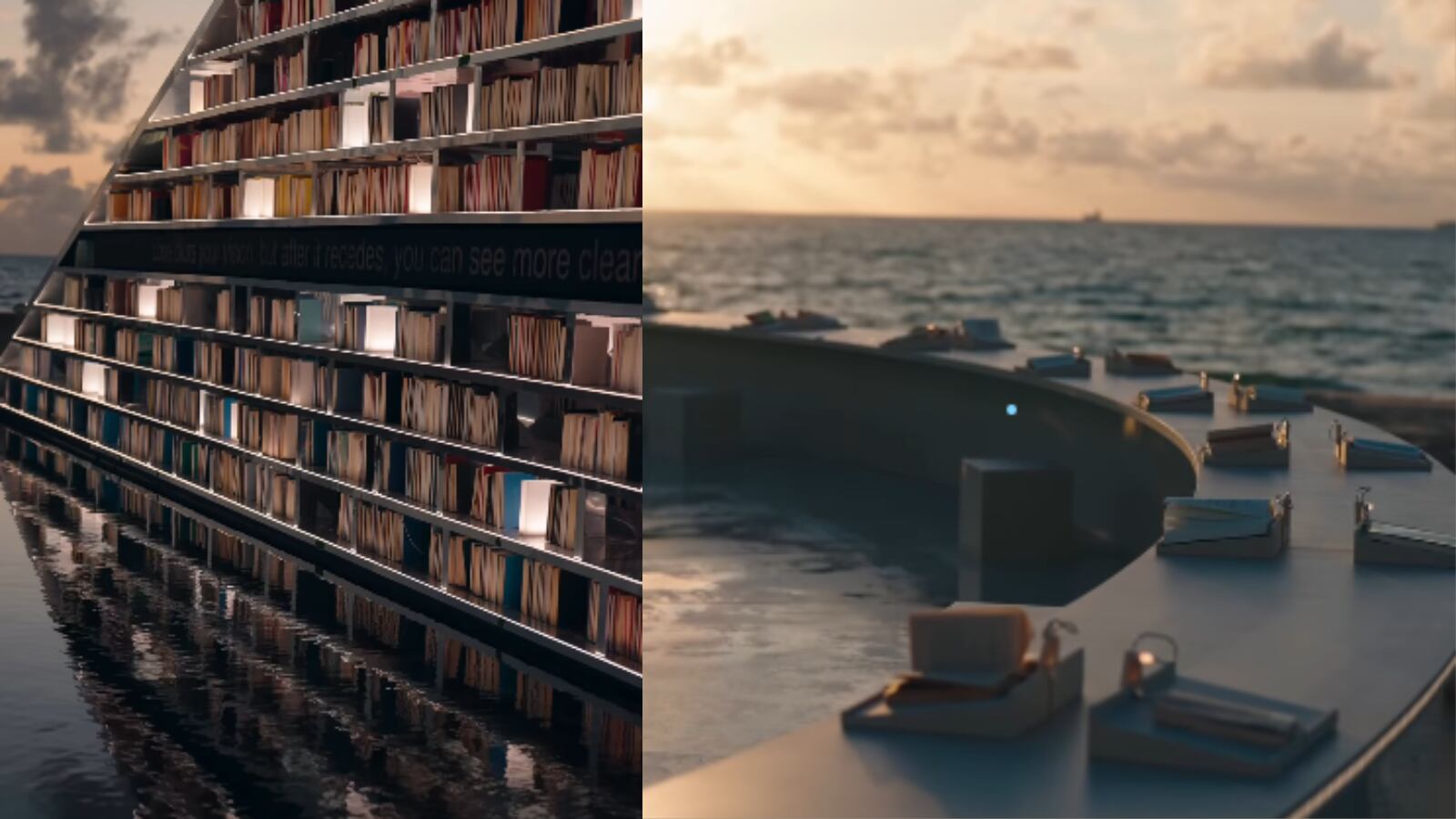 The Library of Us, la monumental biblioteca giratoria de Es Devlin, ilumina Faena Beach durante la Miami Art Week y se ha convertido en uno de los espacios más visitados y fotografiados del evento.