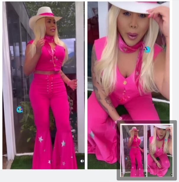 Yina Calderón personificó a 'Barbie' para el estreno de la película.